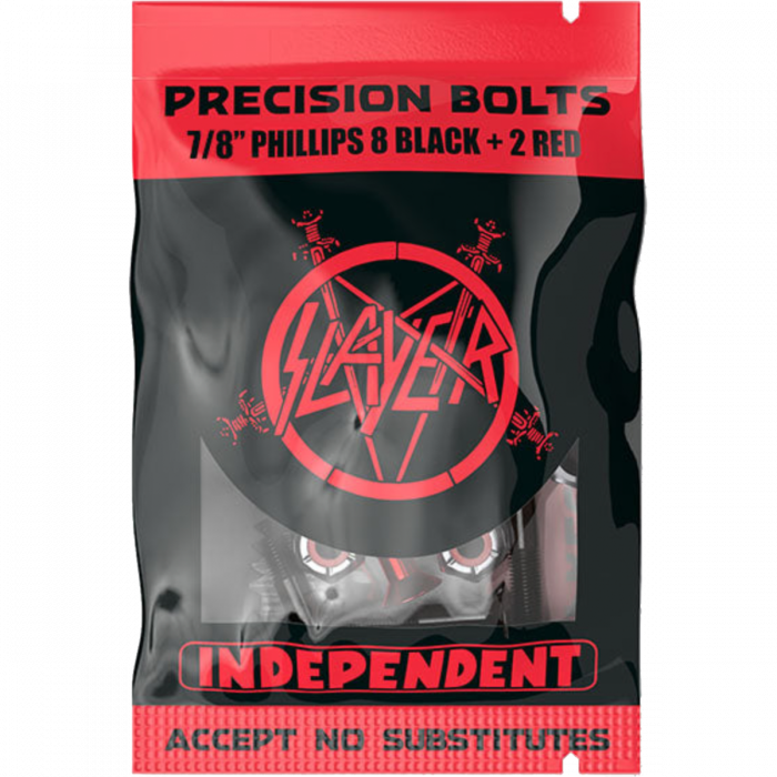 Independent x Slayer Hardware Set 1" Phillips 8Black + 2 Red and Tool