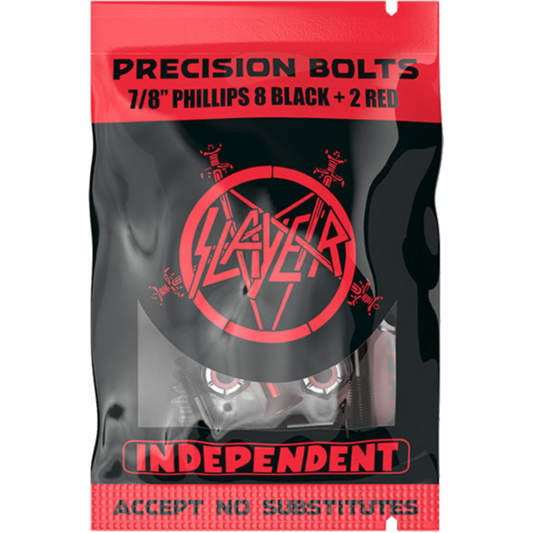 Independent x Slayer Hardware Set 1" Phillips 8Black + 2 Red and Tool