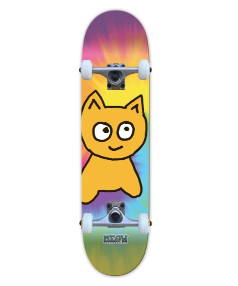 Meow Big Cat Tie Dye Complete Skateboard 8.0