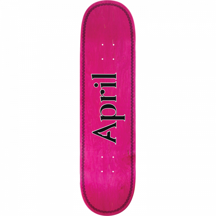 April Team Logo Black Pink Helix Deck 8.38