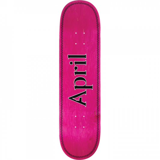 April Team Logo Black Pink Helix Deck 8.38