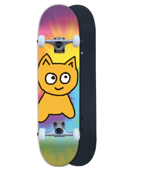 Meow Big Cat Tie Dye SoftTop Mini 6.5 Skateboard Complete