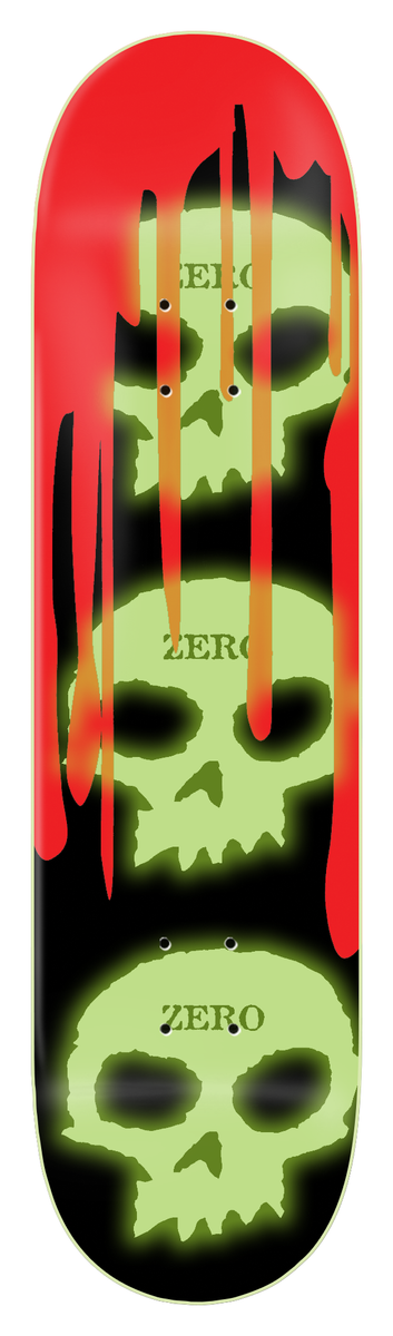 Zero 3 Skull Blood Deck Glow in the Dark 8.25